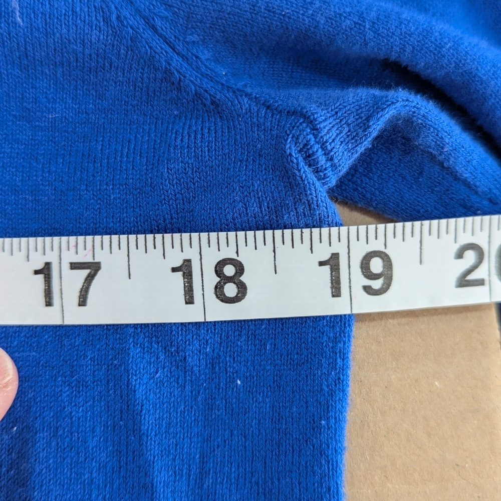 Boden Women's Royal Blue Crewneck Knit Sweater Button Sleeve Deco Sz M EUC - Picture 12 of 14